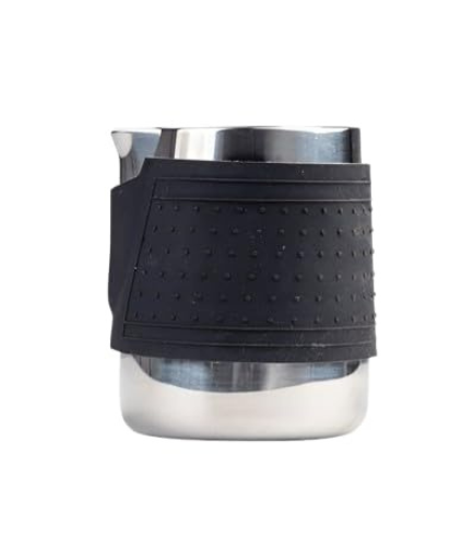 Bean Bliss 350ml Stainless Steel Milk Pitcher with Silicone Sleeve | Smooth Handy Grip | Ml/Oz Markings Inside for Precise Coffee Preparation | Perfect for Creating Smooth Latte Art