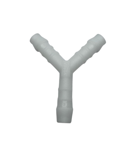 Teflon "Y" Drain Fitting – For Solenoid Valve, Fits Ø 8mm Silicone Pipe