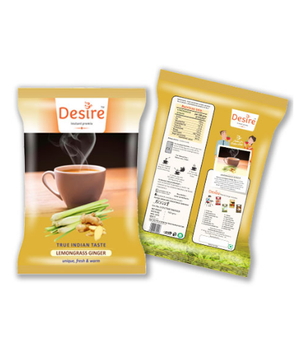 Desire Lemon grass Ginger Tea Premix Pack of 1kg - A Refreshing Blend for Wellness and Rejuvenation