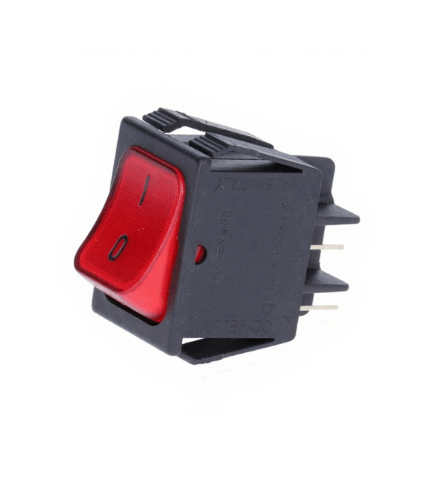 Red Bipolar Rocker Switch with Light 250V 16A – 22x30mm Cut-Out – Compatible with Astoria CMA, Expobar, Nuova Simonelli