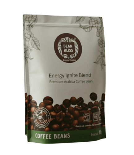 Bean Bliss Energy Ignite Coffee Blend – Premium Whole Roasted Coffee Beans – High-Caffeine Arabica & Robusta Mix – Bold, Smooth Flavor – Fresh Gourmet Roast – 1kg Bag