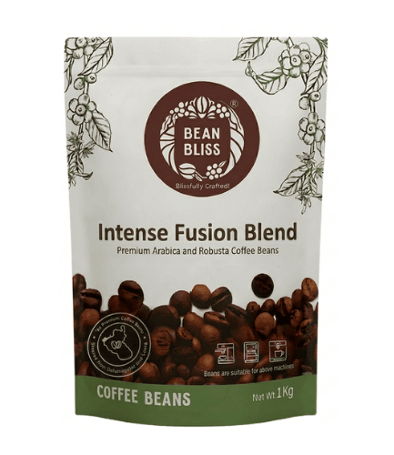 Bean Bliss Intense Fusion Coffee Blend | Premium Whole Coffee Beans | Roasted Fresh Beans | Pack of 1kg