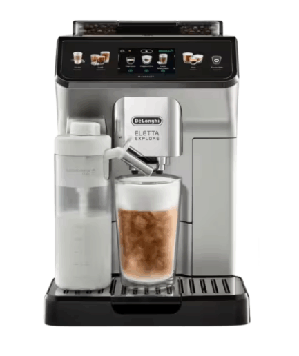 De'Longhi ECAM450.65.S - Eletta Explore | Bean to Cup - Fully Automatic Coffee Machine | Cold Brew Technology | 50+ Hot and Cold Beverage Options | 15 Bar Pressure | 1450 W | Free Demo and Installation (Silver-Black)