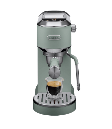 DeLonghi Dedica Duo EC890 Compact Espresso machine - Stainless Steel Coffee Maker with Milk Frother Steam Wand- for Espresso, Cold brew, Hot and Iced Coffee, Cappuccinos, Latte and more (Pistachio Green)