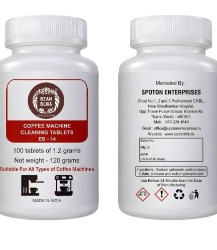 Bean Bliss EB-14 Eco-Friendly Espresso Machine Cleaning Tablets (100 Count) – Powerful Descaler Removes Oils, Residue and Buildup – Prevents Malfunctions – Safe for All Coffee and Espresso Machines