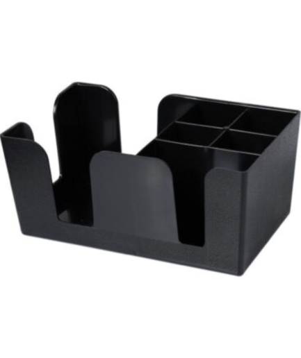 Bean Bliss Multifunctional Tissue Box Organizer – Large Napkin Holder with 5 Compartments for Straws, Toothpicks & Small Items – Desktop Storage for Home, Office & Kitchen