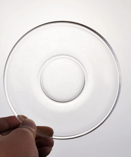 Bean Bliss Clear Glass Saucer Set of 4 – Elegant & Durable Saucers Only (No Cups) – Ideal for Tea, Coffee, Snacks – Home, Office, Café Use